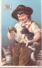 James Pyle's Pearline Soap - Boy Crayfish Dog - Victorian Trade Card