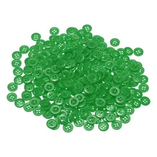 100pcs Resin Sewing Buttons 3/8" Round Flat 4-Hole Craft Buttons, Green