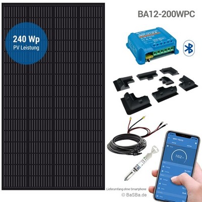 Camping Solar-Set 240WP 12V Wohnmobil Camper Van WoMo Reisemobil BA12-200WPC
