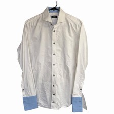 Bespoke Holland  Sherry Savile Row London Mens Dress Shirt White Custom USA L