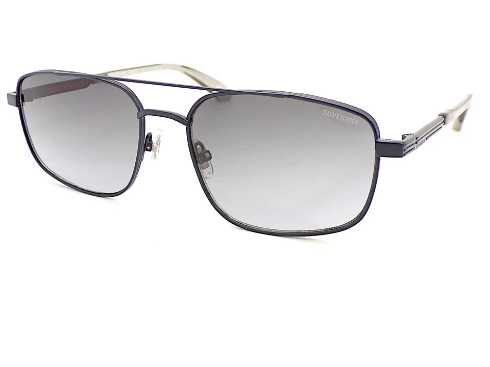 Superdry SDS 5000 Lunettes de Soleil Bleu Foncé Cristal Gris W / Pente Verres - Photo 1/4