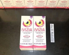 EXP 12/2027+! 2 Box LARGE 0.33oz (10mL) iVIZIA Lubricant Eye Drops!