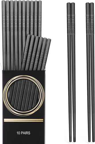 10 Pairs Fiberglass Chopsticks, Reusable Japanese Chinese Chop Sticks Dishwasher - Picture 12 of 12