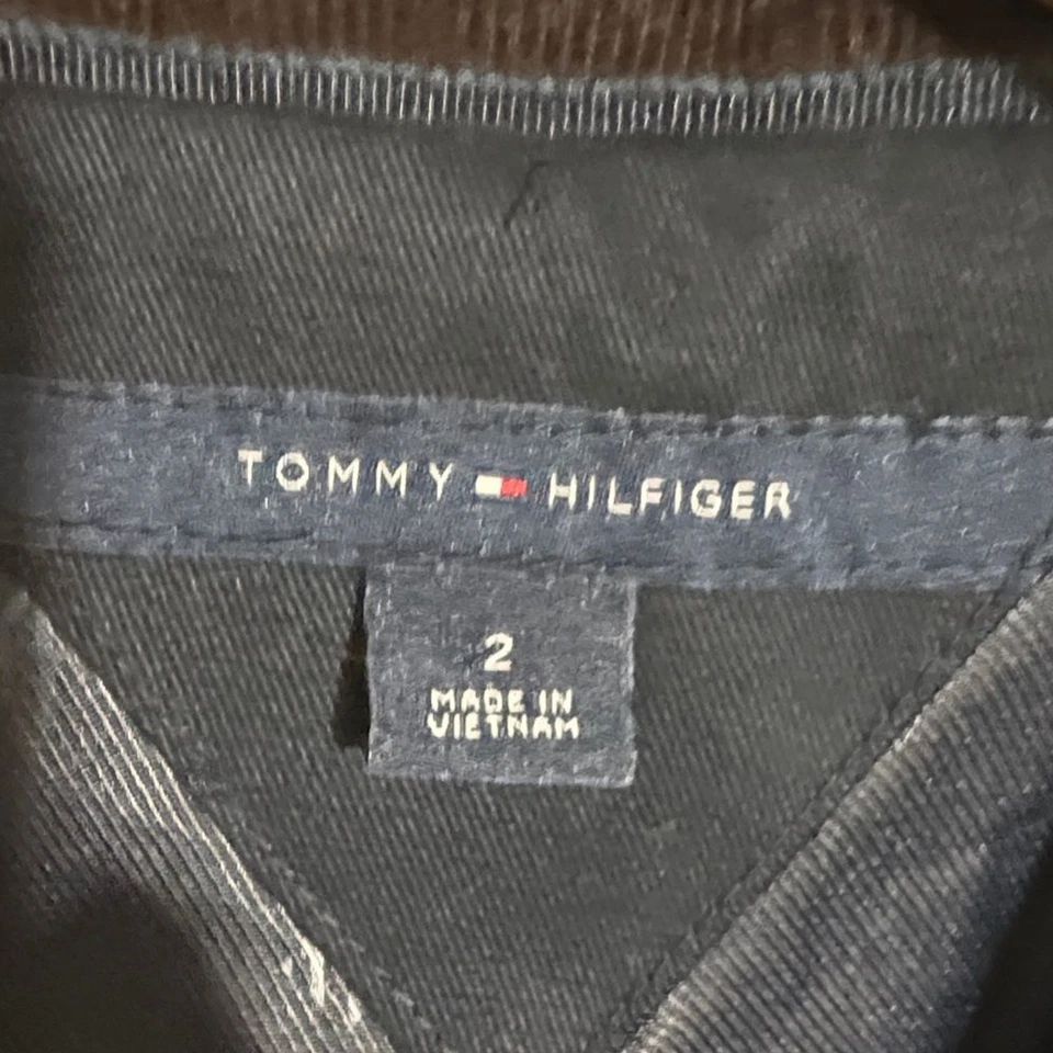 Blazer Tommy Hilfiger Para Mujer Marrón Oscuro Logo Cresta Pana Talla 2 Academia Foto 2 de 4