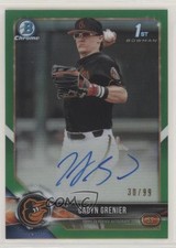 2018 Bowman Draft Chrome Pick Green Refractor 30/99 Cadyn Grenier Auto nd3