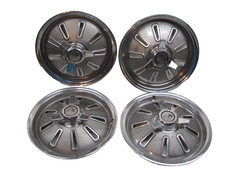 Oem Used Set 4 1964 C2 Corvette Stingray 15 3-bar Spinner Wheel Covers Hubcaps
