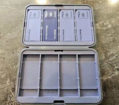 4-Sony Memory Sticks With Case Used Condition Formatted Cleared Various Sizes