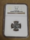 1952 NGC ROOSEVELT PF 68 DIME. HIGH GRADE. 90% SILVER. LOW MINTAGE! FREE SHIP.