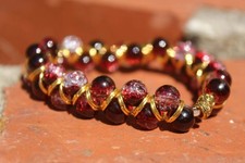  Handmade Beaded wine colored goddess bracele...