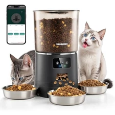 Automatic Cat Feeder for 3 Cats, 6L/25 Cups Smart WiFi Pet Feeder, Str
