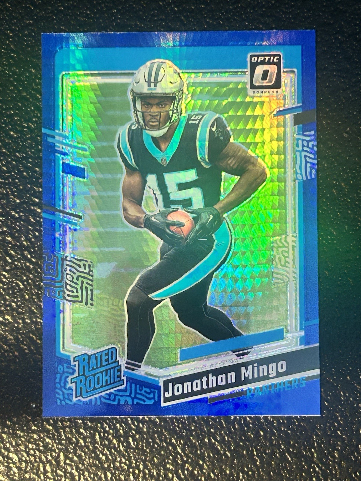 2023 Panini Donruss Optic-Rated Rookie Jonathan Mingo #215 Blue Hyper Prizm (RC)