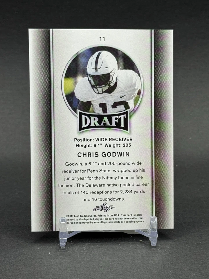 CHRIS GODWIN RC - 2017 Leaf Draft #11 - Penn State Nittany Lions - Image 2 of 2