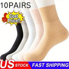 10 Pairs Bamboo Diabetic Ankle Socks With Seamless Toe 2026