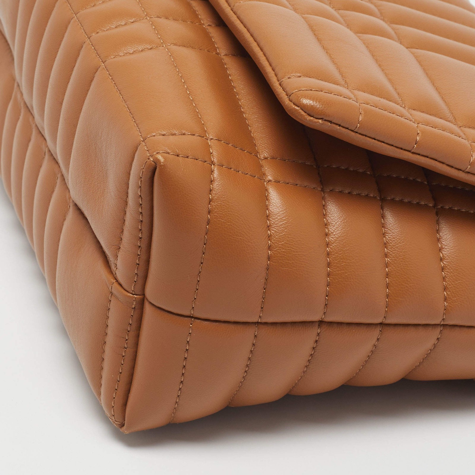 Burberry Lola Brown Leather Top Handle Bag with Gold Monogram image 10