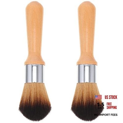 Jade Ware Cleaning Brush Set with Wooden Handle 2 Pcs Soft Bristles Dust