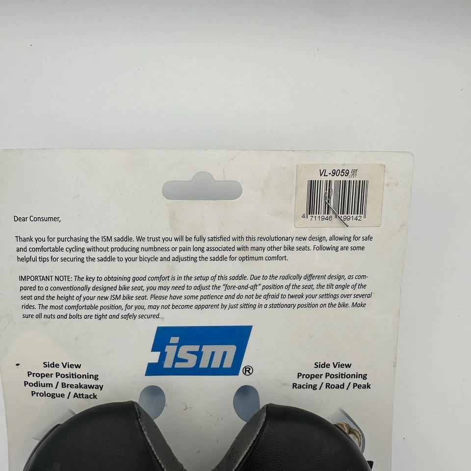 Sillín de bicicleta ISM Adamo Century negro VL-9059 asiento de ciclismo nuevo Foto 3 de 4