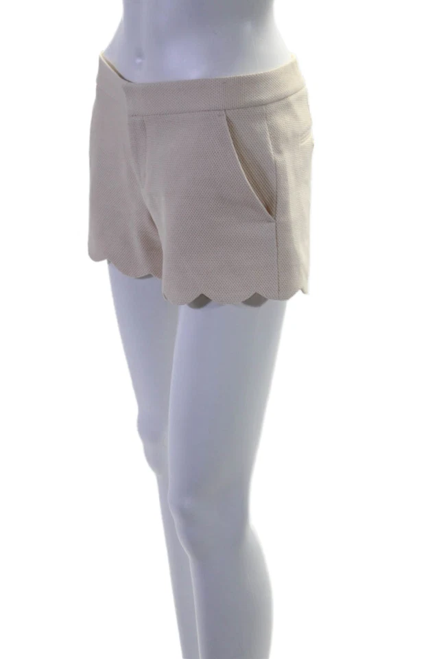 Club Monaco Womens Cotton Textured Zip Clasp Mini Dress Shorts Nude Size S - Image 2 of 4