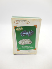 Hallmark Keepsake Ornament Millennium Falcon & TIE Advanced Star Wars 2005
