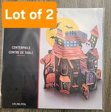 Lot Of 2-NEW 12.25 Inch Friendly Spooky Mansion Halloween Decoration Centerpiece