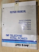 ONE   Wisconsin Robin Engine, Models W1-185V W1-145V,  Repair Manual vintage