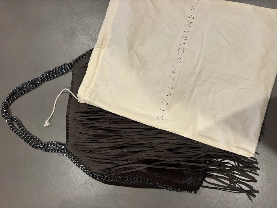 Stella McCartney Grey Suede Falabella Chain Shoulder Bag Tote - Image 2 of 4