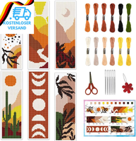 Infunly 6 Stk. Boho-Kreuzstich-Lesezeichen-Set 8''X2.4'' Querformat-Lesezeichen-