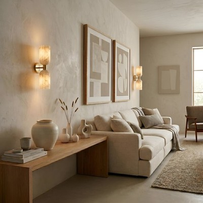 Luxury Alabaster Wall Sconce Brass Double Wall Light Modern Bedroom Hallway Lamp