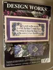 Design Works SERENITY PRAYER Floral Cross Stitch Kit #9808  9"x 22" NIP