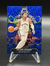 2023-24 Panini Mosaic #119 Keldon Johnson International Blue Mosaic /25 Spurs