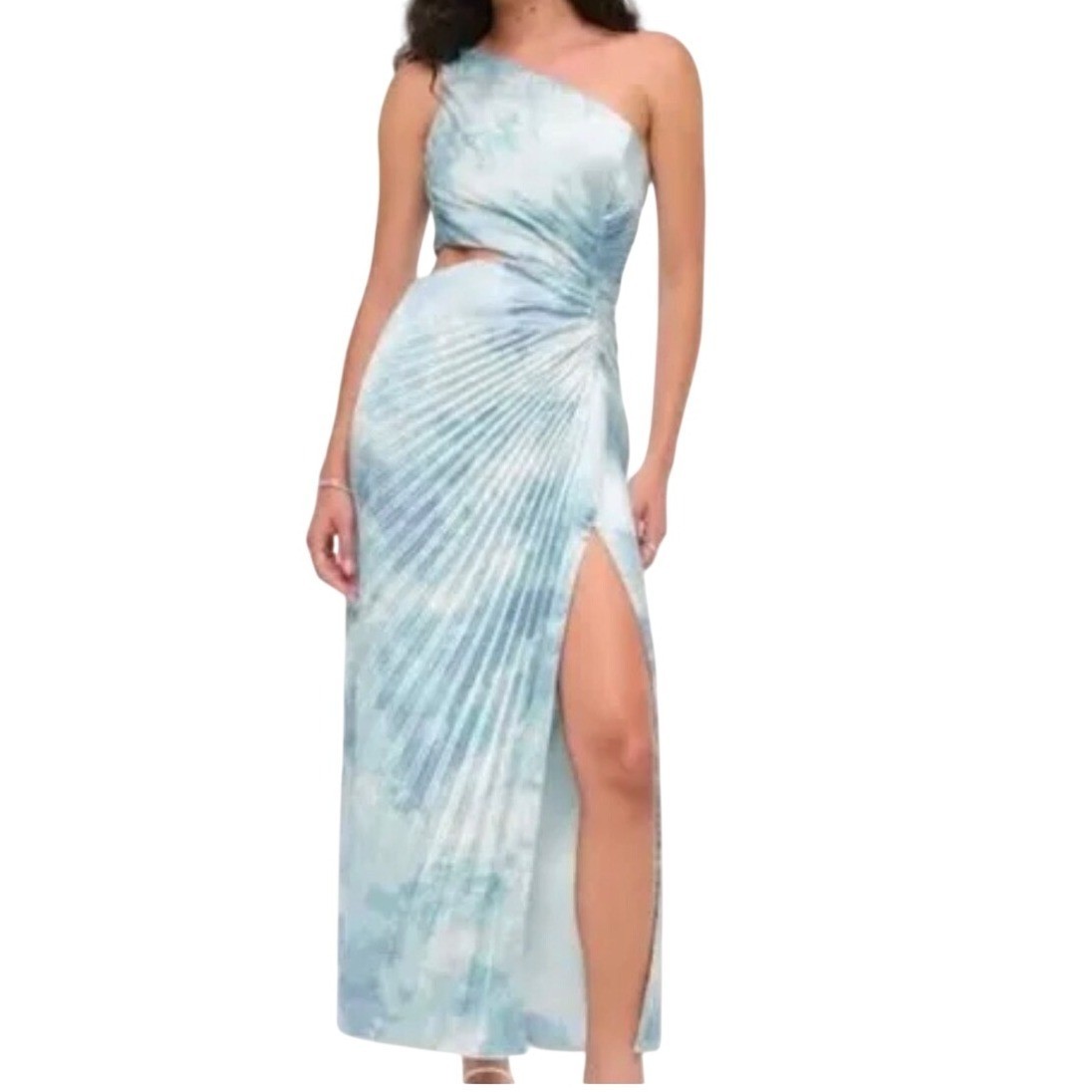 Abercrombie & Fitch NWOT Giselle Pleated One Shoulder Cutout Maxi Dress size SP