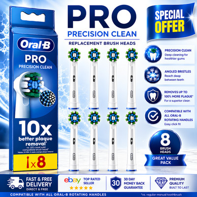 Oral-B Pro Precision Clean Ersatzköpfe für elektrische Zahnbürste weiß 8er Pack