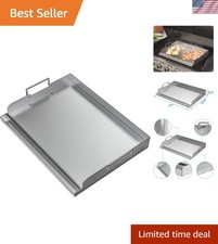 Universal Stainless Steel Griddle Flat Top Plate with Even Heating Bracing fo...