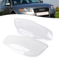 2PCS Front Headlight Glass Clear Cover Pour Audi A4 B7 8E 2005-2008
