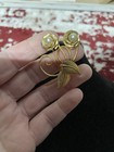 Vintage Gold Tone Flower Brooch With Faux Pearl Flower Centers — photo 7