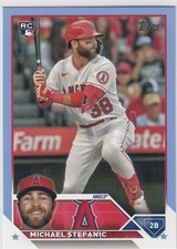 2023 Topps Update MICHAEL STEFANIC Father's Day Blue #US124 49/50 Angels Rookie