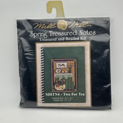 VTG Mill Hill Spring Treasure Notebook Stitch Kit TWO FOR TEA MHTN4 (2001)