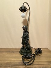 Widdop Bingham L1332 Bronze Effect Figurine Table Lamp Boy With Bag Vintage 1999