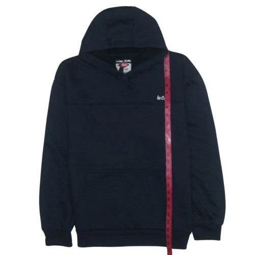 Sudadera con capucha Lee Cooper para hombre talla XL negra manga larga logotipo con capucha