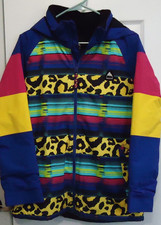 Burton Dryride Snowboard Ski Jacket Youth 18 XL Leopard Colorful Stripe Pattern