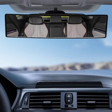 Car Panoramic Rear View Mirror - 11.26 Inch Car Interior Clip On Wide Black
