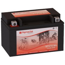 SigmasTek STX7A-BS SLA AGM Battery for Yamaha 125CC YJ125T Vino 125, 2004-2009