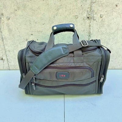 Tumi Duffel Bag Alpha Ballistic Nylon Olive Green Travel Weekender Monogrammed
