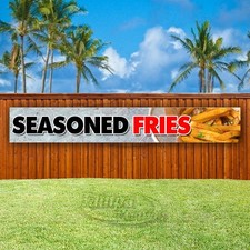 SEASONED FRIES Advertising Food Restaurant Vinyl Banner Flag Sign USA XL01681