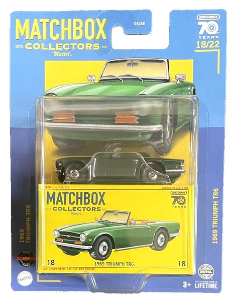 Matchbox 1969 Triumph TR6 Cabrio 18/22 2023 Collectors 1:64 Modellauto Spielzeug-image
