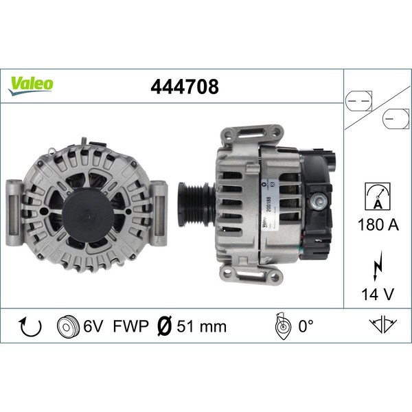Lichtmaschine Generator 14 V 180 A Ø 51 Mm Valeo FüR U.A. MB E-KLASSE-image