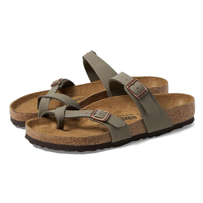 Birkenstock Mayari Stone Classic Birkibuc Cork Two-Strap Sandals Women s Shoes
