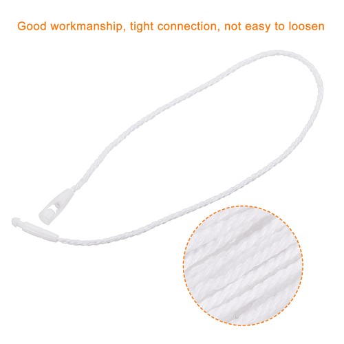 100 x Cotton Hang Tag String Snap Lock Price Fastener Tie White 7.8" - Picture 4 of 7