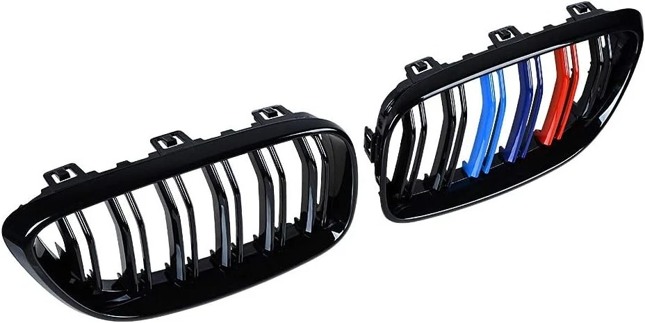 Fit 14-21 BMW F22 F23 2-Series F87 M2 Front Bumper Black Grill Dual Slat Grille Foto 3 de 4