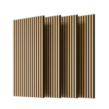 4PC Wood Panels for Wall Slat Wood Slat Acoustic 3D Fluted Sound Absorbing Panel