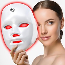 7-1 Colors LED Facial Skin Care Mask,Red Light Mask for Face, Cordless Led Fa...